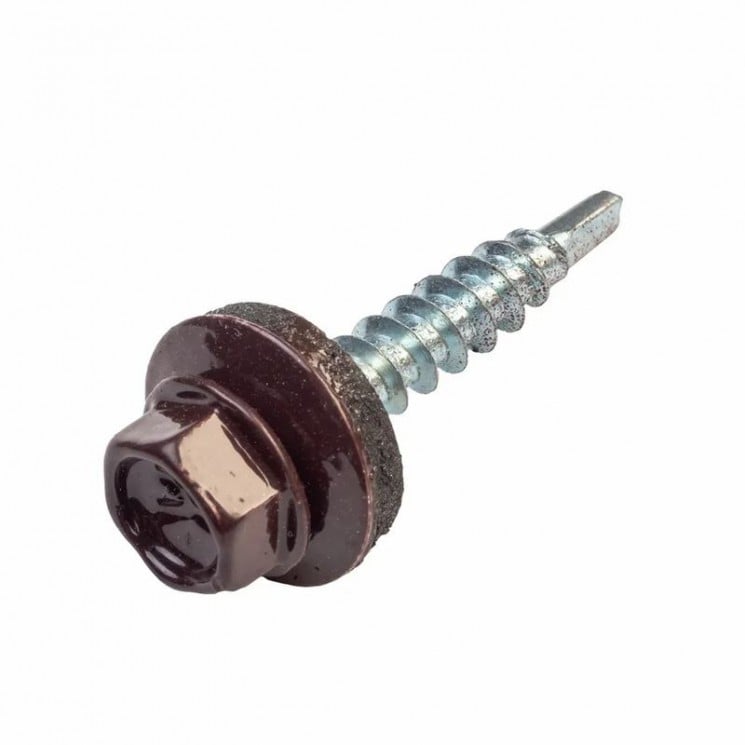 Саморез кровельный цинк  4,8 х 50 RAL 8017 шоколадно-коричневый (шт)