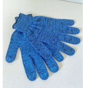 Перчатки  6 нит. 10 класс с ПВХ (точка) синие (пар)