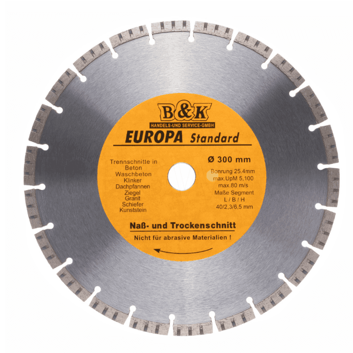 Диск алмазный "Europa" турбо-сегмент 300мм*25.4