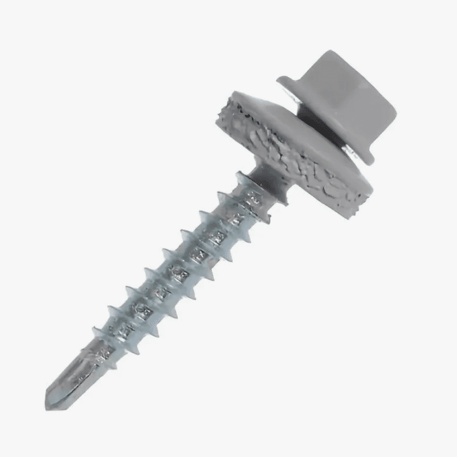 Саморез кровельный цинк  4,8 х 35 RAL 7004 серый (шт)