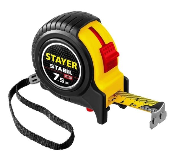 Рулетка 7,5м х 25мм профессиональная, STAYER Stabil 34131-075-25_z02 (шт)