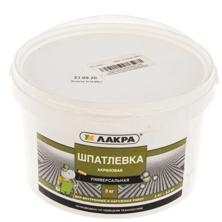 ЛАКРА шпаклевка акриловая универсальная 3 кг/180