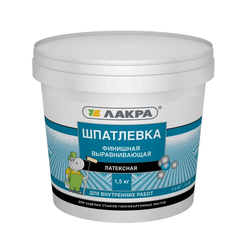 ЛАКРА шпаклевка латексная финишная выравнив. для гипсокартона   1,5 кг./12/360
