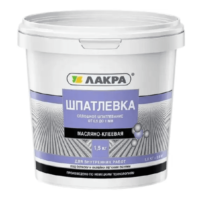 ЛАКРА шпаклевка масл.-клеевая  1,5 кг./12/360