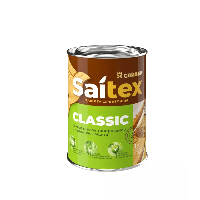 Saitex Classic деревозащитный состав Бесцветный  1 л. /14