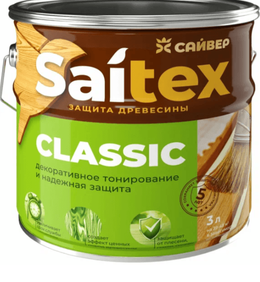 Saitex Classic деревозащитный состав Палисандр  3 л. /6