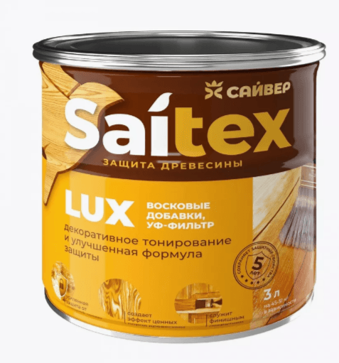 Saitex LUX деревозащитный состав Орех 3 л. /6
