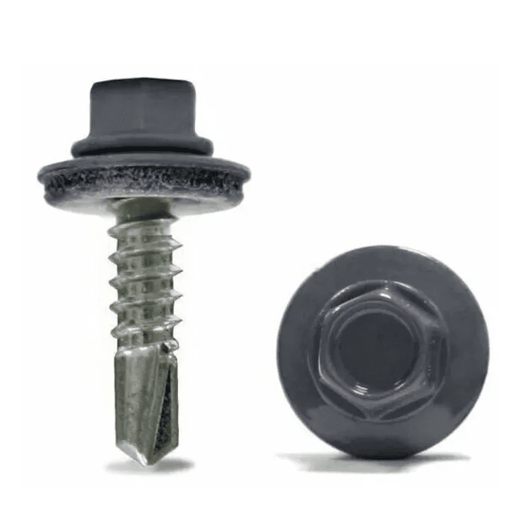 Саморез кровельный цинк 4,8 х 19 RAL 7024 серый (шт)