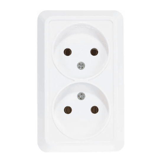 Розетка Universal Олимп 2м б/з, 16А, ОУ, Белый (шт)