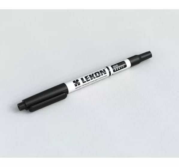 Маркер перманентный черный двухсторонний LEKON DUO 012281 (шт)