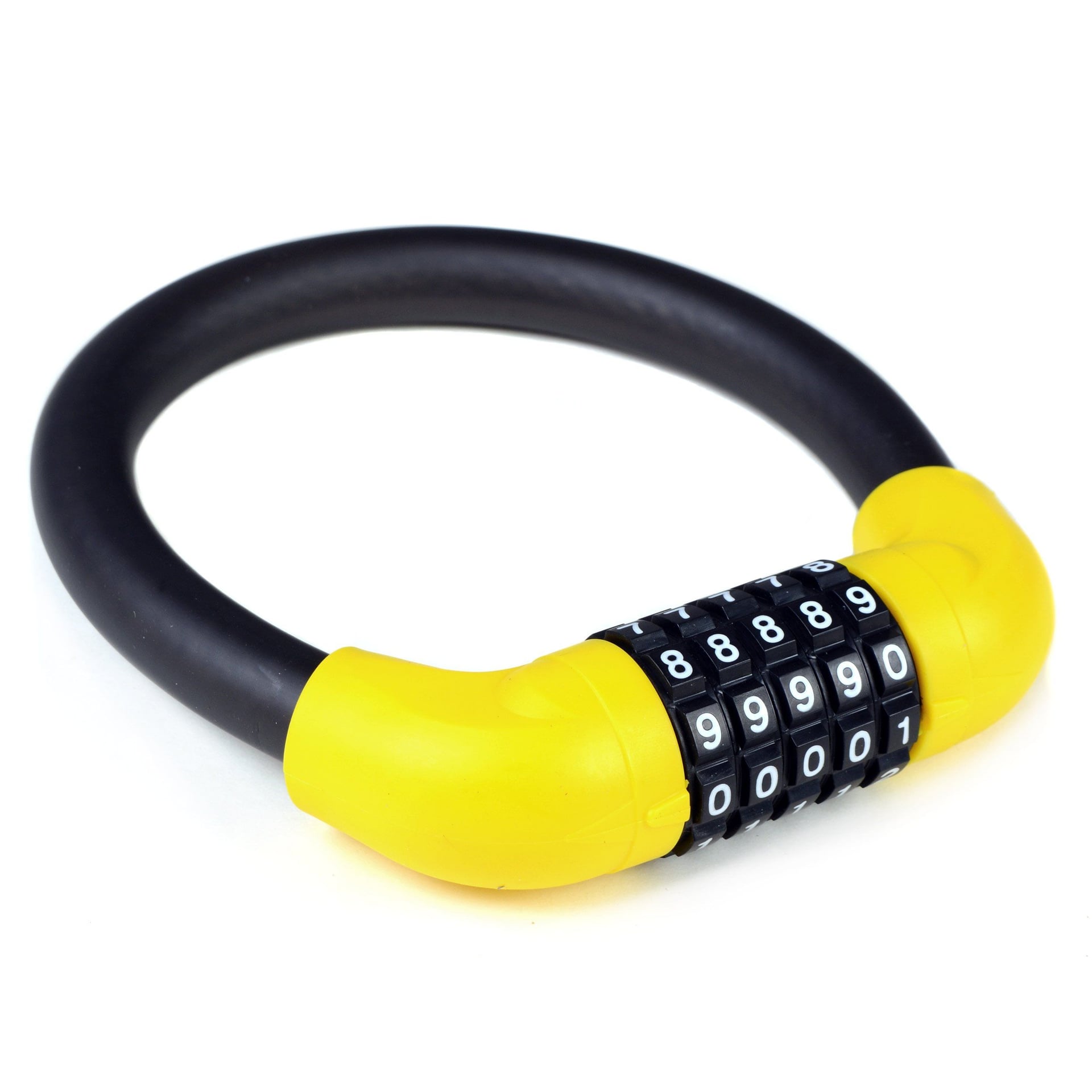 Замок велосипедный тросовый R-LOCK 02 кодовый 5 разрядов 40см антивзлом плетение желт. (шт)