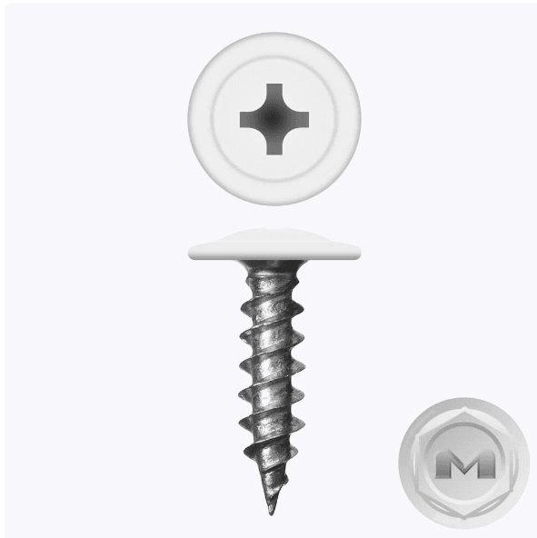 Саморез ПШ ТАЙВАНЬ острый 4.2*19 мм (9003) Белый (шт)