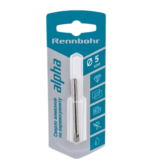 Сверло по керамике и керамограниту 5,0 мм, Rennbohr 676205  (шт.)