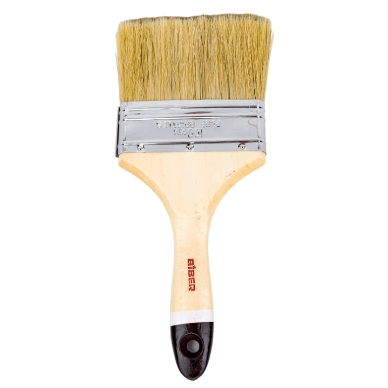 БИБЕР 31156 Кисть флейцевая натур. щетина дер. рукоятка "Профи" 100мм (12/120)