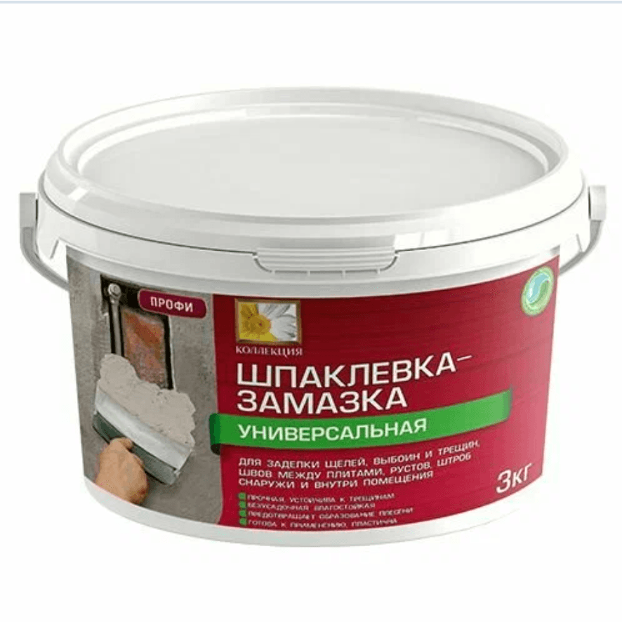 Шпаклевка-замазка универсальная для выбоин и трещин 3 кг КОЛЛЕКЦИЯ (шт)