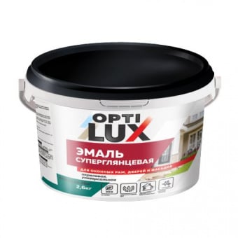 ОПТИЛЮКС Эмаль акриловая СУПЕРГЛЯНЦЕВАЯ универсальная 2,6 кг (шт)