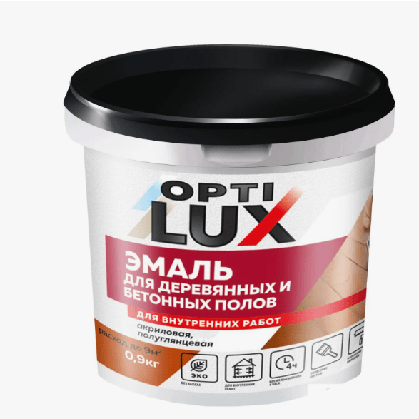 Эмаль для пола желто-коричневая 0,9 кг ОПТИЛЮКС (шт)