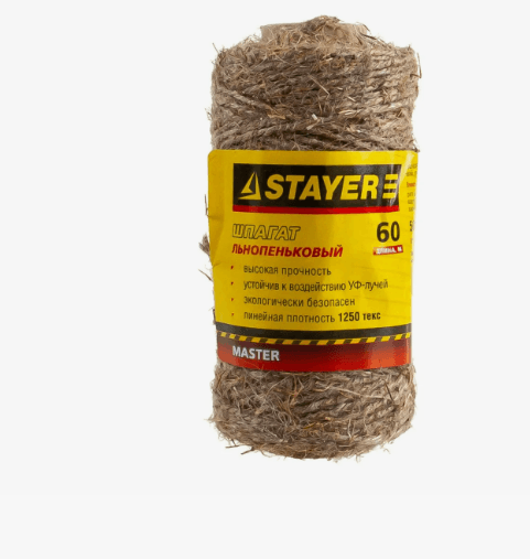 Шпагат ЛЬНОПЕНЬКОВЫЙ 1250 текс,60м, STAYER(шт.)