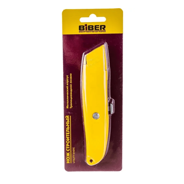 БИБЕР 50115 Нож строительный металлический корпус  трапецивидное лезвие  25 мм (шт)