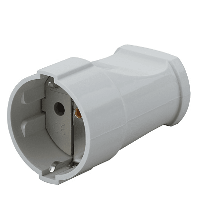 Штепсельное гнездо каучук "UNIVersal" прямое с/з 16A белое Rx2-W ЭРА (шт)