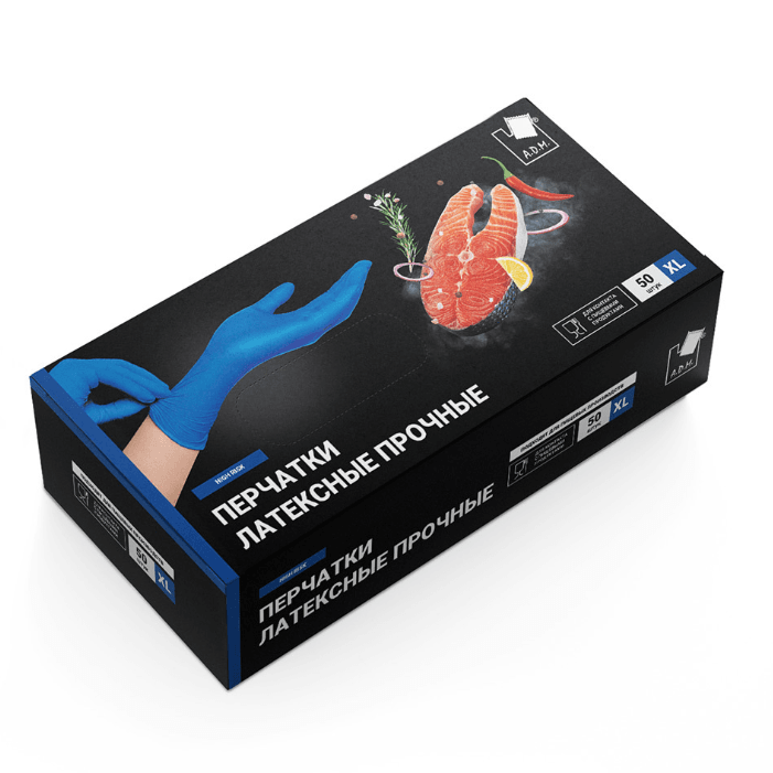 Перчатки латексные прочные XL, A.D.M