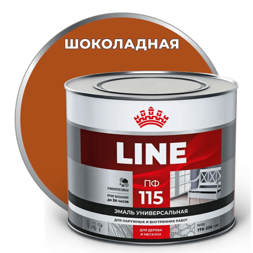T-line эмаль ПФ-115 шоколадная 1,8 кг./6