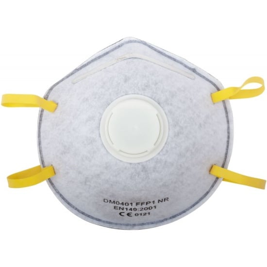 Маска плипропиленовая 4-х слойная, угольный фильтр, с клапаном