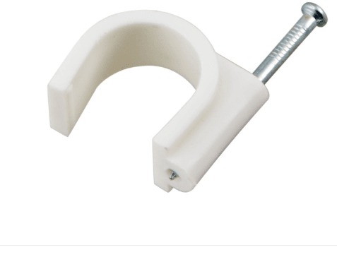 Крепеж кабеля (скоба) круглая 12мм ,белый (уп)