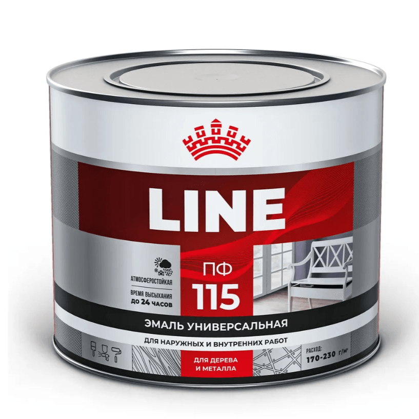 T-line эмаль ПФ-115 красная 5 кг./6