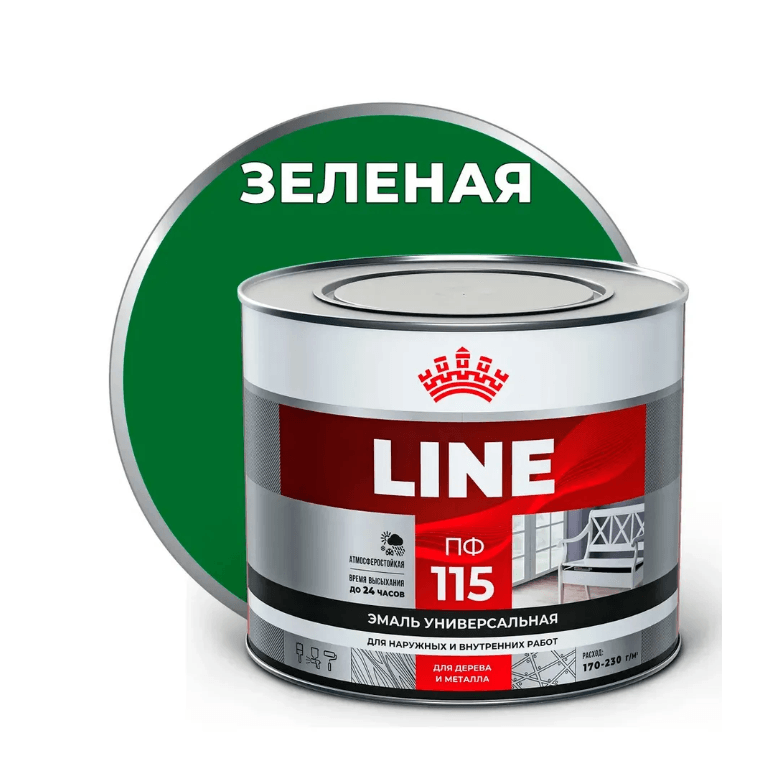 T-line эмаль ПФ-115 зеленая 1,8 кг./6 (шт)