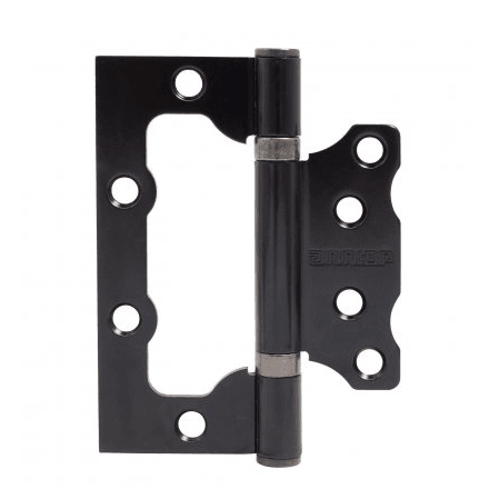 Петля дверная АЛЛЮР б/врезки 100*75*2,5мм 2ВВ BL 2шт мат.черн (шт)