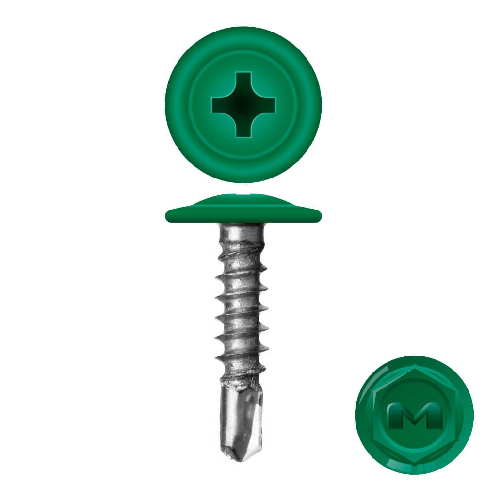 Саморез ПШ Daxmer Стандарт со сверлом 4.2*16 мм (6029) Зеленая мята (шт)