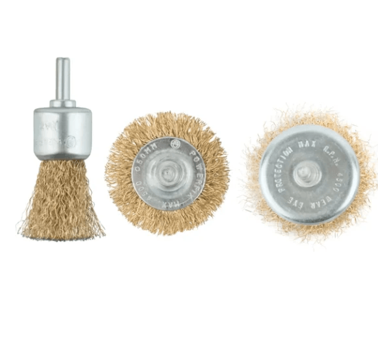 Корщетка со штифтом, набор 3 шт(колесо 50 мм/чашка50мм/венчик25мм (шт)