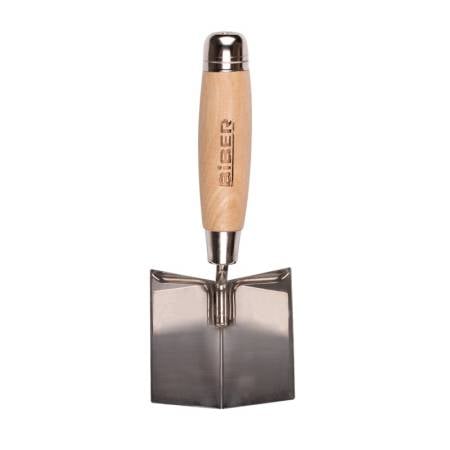 БИБЕР 35421  Кельма для внутренних уголков нерж. сталь дер. рукоятка. 80х60х60 мм (шт)