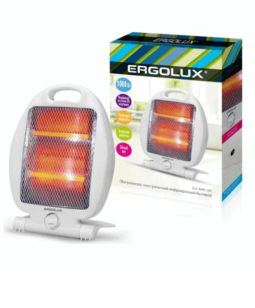 Обогреватель , Инфракрасный кварцевый ERGOLUX ELX-QH01-C01 220-240B, 500/1000ВТ