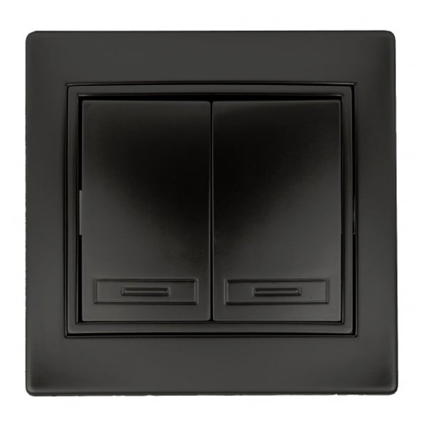 Выключатель INTRO PLANO 2кл 10А, IP20 СУ, АНТРАЦИТ (шт)