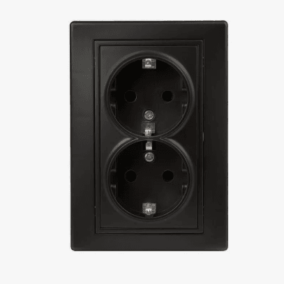 Розетка INTRO PLANO 2м с/з, 16А,IP20  СУ, АНТРАЦИТ (шт)