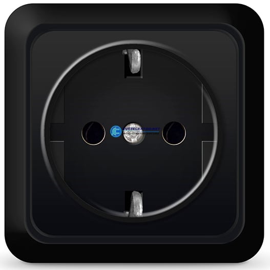 Розетка Universal Олимп 1м с/з, 16А, ОУ, Черный (шт)