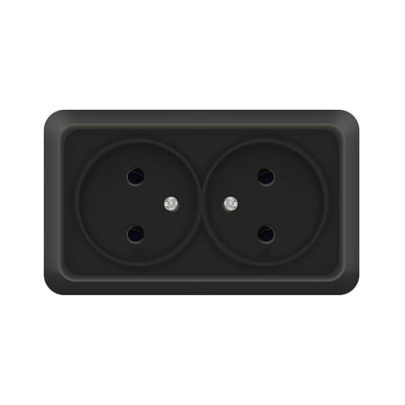 Розетка Universal Олимп 2м с/з, 16А, ОУ, Черный (шт)
