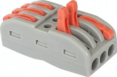 Клемма СМК проходная с рычаг. 3х3. General GTER5-03 0.08-4мм2 серая (шт)