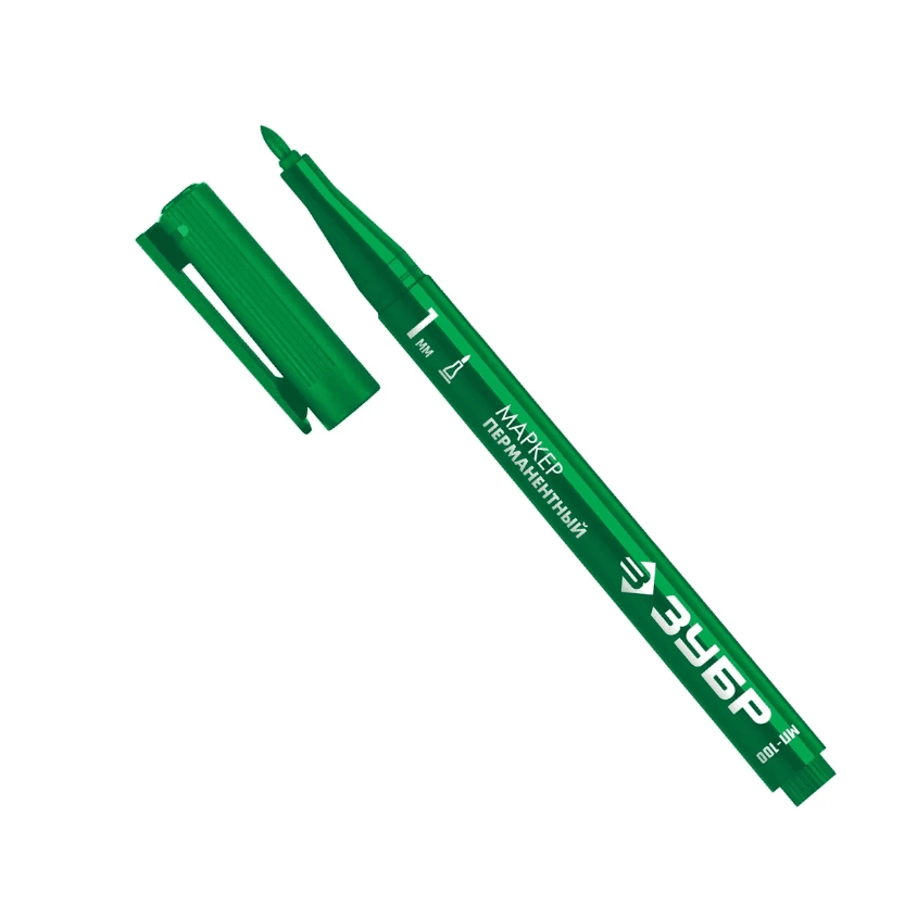 Маркер перманентный 1мм МП-100 зеленый, ЗУБР шт(06320-4)