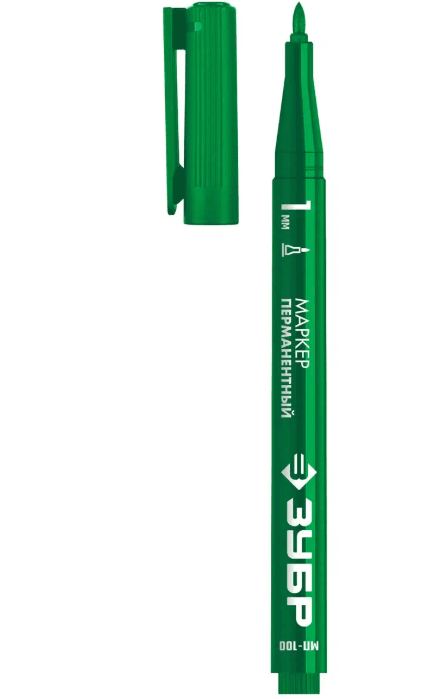 Маркер перманентный 1мм МП-100 зеленый, ЗУБР шт(06320-4)
