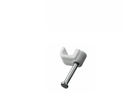 Крепеж кабеля (скоба) плоская 8х3мм ,белый (уп)