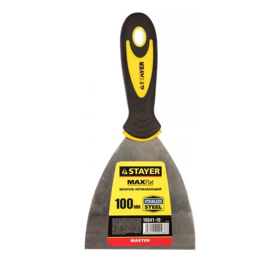 Шпатель нержавеющий 100 мм, STAYER MAXFlat 10041-10 (шт)