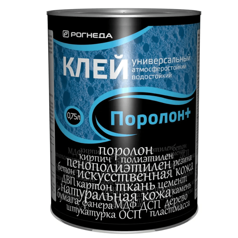 Клей Поролон+ (клей 88-П2) универсальный водостойкий 0,75 л./6