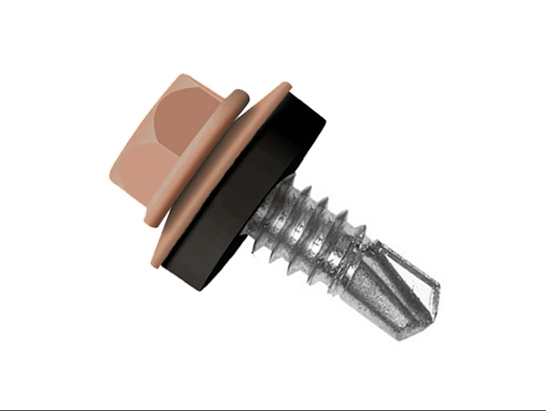 Саморез кровельный Daxmer мет/мет 5,5*19 RAL 2001 красно- оранжевый (шт)