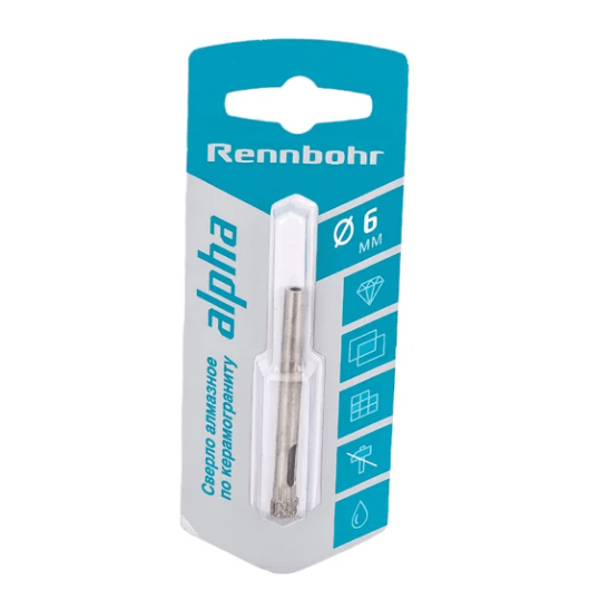 Сверло по керамике и керамограниту 6,0 мм, Rennbohr 676206  (шт.)