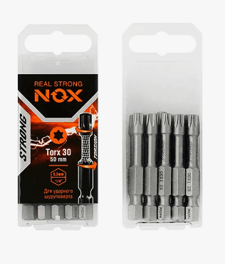 Биты стальные  NOX STPONG torsion TORX. T25х50мм (шт)