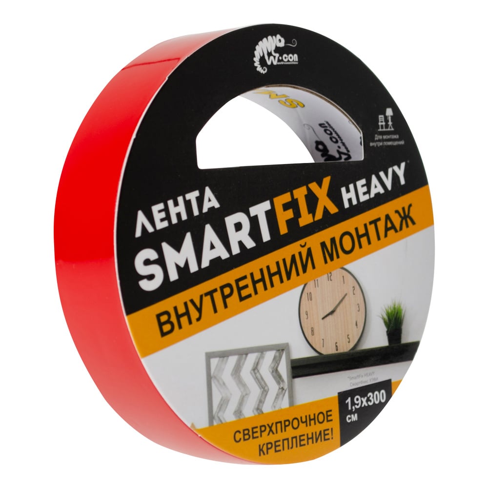 SFV1930Т Сверхсильная  монтаж. лента W-con SmartFix HEAVY, 1,9*300 см прозрачная