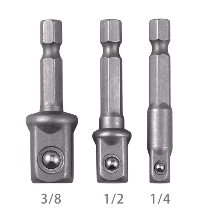 Адаптер под головки с хвостика U-типа под биты, набор 3 шт. легированная сталь